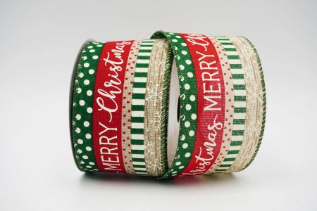 Merry Christmas Style Wired Ribbon-KF6752GC-13-127_Green